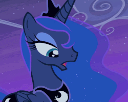 Size: 500x400 | Tagged: safe, screencap, princess luna, alicorn, pony, for whom the sweetie belle toils, g4, animated, cropped, cute, dream, dream walker luna, female, gif, hoof shoes, mare, night, pretty, raised hoof, solo, talking