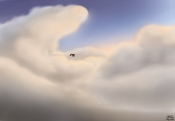 Size: 3600x2500 | Tagged: safe, artist:the-furry-railfan, oc, oc only, oc:night strike, pegasus, pony, aircraft, cloud, cloudy, evening, flying machine, high res, plane, scenery, sunset