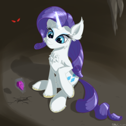 Size: 2000x2000 | Tagged: safe, artist:coldtrail, rarity, pony, unicorn, g4, chest fluff, ear fluff, female, glowing horn, high res, horn, magic, mare, solo, telekinesis