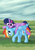 Size: 2480x3507 | Tagged: safe, artist:calena, rainbow dash, twilight sparkle, pegasus, pony, unicorn, g4, adorkable, cuddling, cute, dashabetes, derp, dork, female, grass field, high res, lesbian, mare, playing, ponies riding ponies, riding, ship:twidash, shipping, silly, silly pony, twiabetes, twilight riding rainbow dash