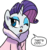 Size: 465x499 | Tagged: safe, artist:agnes garbowska, idw, official comic, rarity, pony, g4, my little pony: ponyville mysteries, spoiler:comic, spoiler:comicponyvillemysteries4, background removed, female, mare, odd, simple background, solo, speech bubble, transparent background