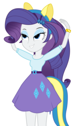 Size: 2937x4842 | Tagged: safe, artist:muhjob, rarity, equestria girls, g4, my little pony equestria girls, clothes, cutie mark on clothes, female, lidded eyes, pony ears, simple background, skirt, solo, transparent background, vector, wondercolts