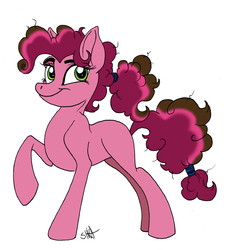Size: 3816x4124 | Tagged: safe, artist:celestial-rainstorm, oc, oc only, oc:cherry chimichanga, earth pony, pony, female, mare, offspring, parent:cheese sandwich, parent:pinkie pie, parents:cheesepie, simple background, solo, white background
