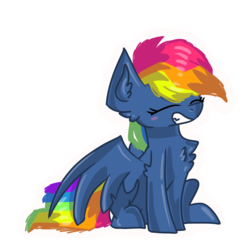 Size: 1200x1200 | Tagged: safe, artist:cloudymashii, rainbow dash, pony, g4, secrets and pies, adorapiehater, cute, dashabetes, evil pie hater dash, eyes closed, female, simple background, smiling, solo, transparent background