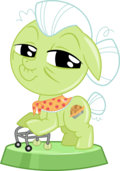 Size: 2292x3253 | Tagged: safe, artist:phucknuckl, budge studios, part of a set, granny smith, earth pony, pony, g4, my little pony pocket ponies, chibi, female, high res, mare, simple background, transparent background, walker