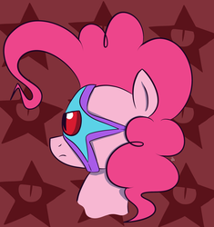 Size: 2137x2275 | Tagged: safe, artist:feralroku, pinkie pie, alien, pony, g4, bust, crossover, dc comics, high res, mind control, possessed, starro