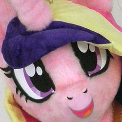 Size: 359x359 | Tagged: safe, artist:qtpony, edit, princess cadance, pony, g4, close-up, clothes, cosplay, costume, cute, cutedance, defictionalization, face, fursuit, hi anon, irl, looking at you, meme, photo, smiling, solo