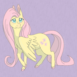 Size: 1080x1080 | Tagged: safe, artist:neothebean, fluttershy, pony, g4, cute, female, simple background, solo