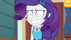 Size: 800x450 | Tagged: safe, screencap, rarity, equestria girls, equestria girls specials, g4, my little pony equestria girls: better together, my little pony equestria girls: rollercoaster of friendship, angry, animated, clothes, crazy face, eye twitch, faic, female, gem, geode of shielding, rarity peplum dress, shrunken pupils