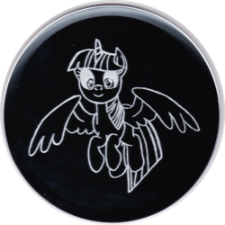 Size: 1845x1845 | Tagged: safe, artist:malte279, twilight sparkle, alicorn, pony, g4, craft, female, flying, glass engraving, mirror, solo, twilight sparkle (alicorn)