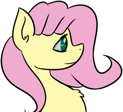 Size: 1267x1150 | Tagged: safe, artist:psicarii, fluttershy, pony, g4, bust, female, portrait, simple background, solo, white background