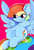 Size: 3093x4592 | Tagged: safe, artist:ahekao, rainbow dash, pegasus, pony, g4, female, mare, solo, white outline