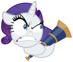 Size: 8200x7000 | Tagged: safe, artist:tardifice, rarity, pony, unicorn, g4, the mean 6, absurd resolution, angry, faic, female, gritted teeth, mare, simple background, solo, telescope, transparent background, vector