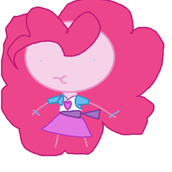 Size: 500x500 | Tagged: safe, pinkie pie, equestria girls, g4, 1000 hours in ms paint, :t, dot eyes, female, ponkie poy, simple background, solo, stylistic suck, white background