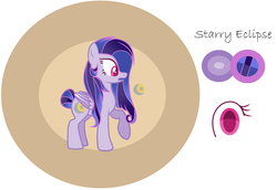 Size: 1024x706 | Tagged: safe, artist:k3elliebear, oc, oc only, oc:starry eclipse, pegasus, pony, female, magical lesbian spawn, mare, offspring, parent:princess luna, parent:twilight sparkle, parents:twiluna, reference sheet, solo