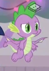 Size: 403x579 | Tagged: safe, screencap, spike, dragon, g4, the hearth's warming club, boomerang (tv channel), claws, cropped, flying, male, winged spike, wings