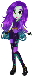Size: 824x1944 | Tagged: safe, artist:gihhbloonde, oc, oc only, oc:salis, equestria girls, g4, boots, descendants, equestria girls-ified, high heel boots, mal bertha, offspring, parent:queen chrysalis, shoes, simple background, solo, transparent background