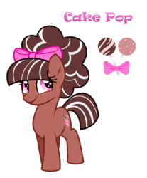 Size: 900x1088 | Tagged: safe, artist:hazardous-andy, oc, oc only, oc:cake pop, earth pony, pony, base used, bow, female, filly, hair bow, offspring, parent:cheese sandwich, parent:pinkie pie, parents:cheesepie, simple background, solo, transparent background