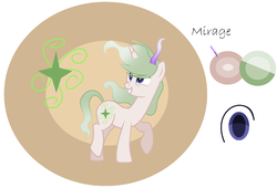 Size: 1024x698 | Tagged: safe, artist:k3elliebear, oc, oc only, oc:mirage, pony, unicorn, female, mare, reference sheet, solo