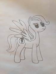 Size: 3036x4048 | Tagged: safe, artist:risen_warrior, oc, oc only, oc:morning glory (project horizons), pony, fallout equestria, fallout equestria: project horizons, branded, dashite, dashite brand, fanfic art, sketch, solo, traditional art