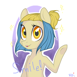 Size: 935x935 | Tagged: safe, artist:kilka-chan-yana, oc, oc only, earth pony, semi-anthro, smiling, solo, sparkles