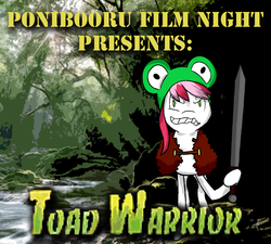 Size: 1000x900 | Tagged: safe, oc, oc:flicker, ponibooru film night, sword, toad warrior, weapon