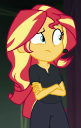 Size: 434x684 | Tagged: safe, screencap, sunset shimmer, all the world's off stage, equestria girls, g4, my little pony equestria girls: better together, cropped, director shimmer, female, solo