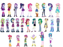 Size: 2216x1660 | Tagged: safe, artist:patricksiegler, apple bloom, applejack, boulder (pet), dean cadance, diamond tiara, dj pon-3, fluttershy, gloriosa daisy, indigo zap, juniper montage, lemon zest, maud pie, pinkie pie, princess cadance, rainbow dash, rarity, sci-twi, scootaloo, sour sweet, starlight glimmer, sugarcoat, sunny flare, sunset shimmer, sweetie belle, trixie, twilight sparkle, vignette valencia, vinyl scratch, wallflower blush, alicorn, equestria girls, equestria girls series, forgotten friendship, friendship games, legend of everfree, mirror magic, rainbow rocks, rollercoaster of friendship, spoiler:eqg specials, applejack's hat, arms in the air, bag, barrette, baubles, beanie, belt, blazer, boots, bow, bracelet, broach, cargo shorts, clipboard, clothes, compression shorts, converse, cowboy boots, cowboy hat, crossed arms, crystal prep academy uniform, cutie mark crusaders, cutie mark on clothes, denim, denim shorts, denim skirt, dress, ear piercing, earring, eqg promo pose set, eyes closed, eyeshadow, female, fingerless gloves, flower, freckles, geode of empathy, geode of fauna, geode of shielding, geode of sugar bombs, geode of super speed, geode of super strength, geode of telekinesis, glasses, gloves, goggles, hair bow, hair tie, hairband, hairclip, hairpin, hand on arm, hand on chest, hand on waist, hands on waist, hat, headband, headphones, high heel boots, high res, hoodie, humane five, humane six, jacket, jeans, jewelry, leather jacket, leg warmers, leggings, lipstick, looking at you, looking down, looking up, magical geodes, makeup, messy hair, miniskirt, multicolored hair, necklace, necktie, nervous, open mouth, pants, pencil skirt, pendant, piercing, pigtails, plaid skirt, platform shoes, ponytail, poofy shoulders, pose, ripped pants, rolled up sleeves, sandals, school uniform, shadow six, shirt, shoes, shorts, shoulder bag, simple background, skirt, smiling, socks, standing, stetson, studded belt, sunglasses, sweatband, sweater, tanktop, tights, turtleneck, twilight sparkle (alicorn), twintails, uniform, vest, wall of tags, watch, white background, wristband, wristwatch