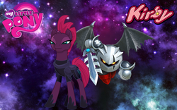 Size: 1440x900 | Tagged: safe, artist:arcgaming91, tempest shadow, pony, unicorn, g4, my little pony: the movie, broken horn, crossover, dark meta knight, eye scar, hoof shoes, horn, kirby (series), kirby star allies, nintendo, scar, video game