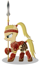 Size: 2266x3750 | Tagged: safe, artist:masterrottweiler, pony, amazon, armor, diablo (series), female, high res, mare, scythian, simple background, solo, spear, transparent background, weapon