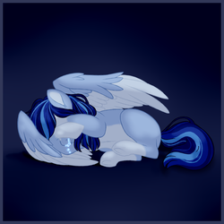 Size: 1024x1024 | Tagged: safe, artist:azure-art-wave, oc, oc only, oc:azure, pegasus, pony, crying, female, mare, prone, solo