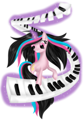 Size: 1696x2500 | Tagged: safe, artist:ariah101, oc, oc only, pony, unicorn, female, mare, musical instrument, piano, simple background, smiling, solo, transparent background