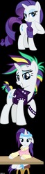 Size: 500x1926 | Tagged: safe, rarity, friendship university, g4, alternate hairstyle, black background, cool, plainity, punk, raripunk, simple background