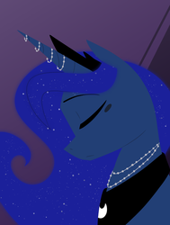 Size: 720x950 | Tagged: safe, artist:corrumi, princess luna, pony, g4, eyes closed, female, mare, simple background, solo
