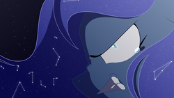 Size: 1280x720 | Tagged: safe, artist:corrumi, princess luna, alicorn, pony, g4, angry, constellation, crying, female, gritted teeth, looking at you, mare, solo, teary eyes