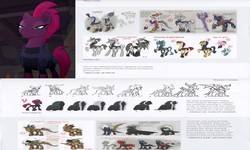 Size: 2780x1670 | Tagged: safe, fizzlepop berrytwist, tempest shadow, pony, unicorn, g4, my little pony: the movie, the art of my little pony: the movie, armor, broken horn, cloak, clothes, concept art, eye scar, female, horn, mare, scar, what could have been