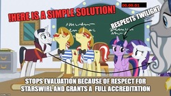 Size: 888x499 | Tagged: safe, chancellor neighsay, star swirl the bearded, twilight sparkle, alicorn, pony, unicorn, friendship university, g4, image macro, male, meme, stallion, twilight sparkle (alicorn)