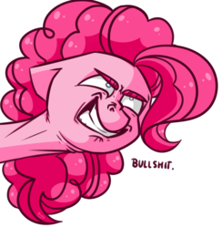Size: 2346x2403 | Tagged: safe, artist:lrusu, pinkie pie, earth pony, pony, g4, angry, female, high res, mare, reaction image, simple background, white background