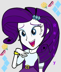 Size: 824x970 | Tagged: safe, artist:yuseimutou, rarity, equestria girls, g4, clothes, female, smiling, solo, traditional art