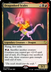 Size: 375x523 | Tagged: safe, edit, scales (g4), dragon, g4, the hearth's warming club, bloodstone scepter, ccg, dragoness, female, magic the gathering, trading card, trading card edit