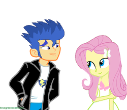 Size: 1024x886 | Tagged: safe, artist:ilovegreendeathsalot, flash sentry, fluttershy, equestria girls, g4, flutterflash