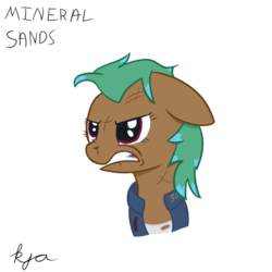 Size: 2048x2048 | Tagged: safe, artist:kyleradams, oc, oc only, oc:mineral sands, pony, fallout equestria, bust, fallout equestria: stable scout, high res, reference sheet, simple background, solo, transparent background