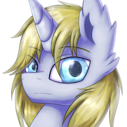 Size: 1500x1500 | Tagged: safe, artist:shad0w-galaxy, oc, oc only, oc:soul strings, pony, unicorn, bust, ear fluff, looking at you, male, portrait, simple background, solo, white background