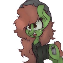 Size: 3000x3000 | Tagged: safe, artist:claudearts, oc, oc only, oc:garbie, pony, beanie, clothes, freckles, hat, high res, hoodie, simple background, solo, transparent background
