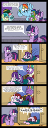 Size: 1768x4670 | Tagged: safe, artist:bobthedalek, firelight, ocellus, rainbow dash, sandbar, spike, starlight glimmer, twilight sparkle, alicorn, changedling, changeling, earth pony, pegasus, pony, unicorn, g4, the hearth's warming club, adorable distress, christmas, clothes, coat, comic, cute, father and daughter, fathers gonna father, female, hat, holiday, male, mare, overreacting, santa hat, scarf, screaming, stallion, suitcase, twilight sparkle (alicorn)