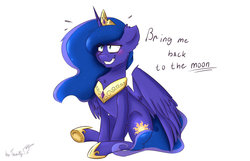 Size: 1280x824 | Tagged: safe, artist:tavifly, princess luna, alicorn, pony, a royal problem, g4, alternate cutie mark, blushing, crown, female, grin, mare, nervous, nervous smile, peytral, regalia, simple background, sitting, smiling, solo, spread wings, white background, wings