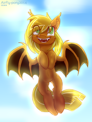 Size: 1500x2000 | Tagged: dead source, safe, artist:airfly-pony, oc, oc only, oc:ember line, bat pony, monster pony, pony, rcf community, bat ears, bat pony oc, bat wings, belly, belly button, cloud, cloudy sky, commission, cute, female, sketch, sky, smiling, solo, sunlight, sunshine sunshine, teeth, wings
