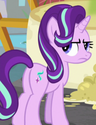 Size: 531x689 | Tagged: safe, screencap, starlight glimmer, pony, unicorn, a matter of principals, g4, angry, butt, cropped, female, glimmer glutes, mare, plot, solo, starlight glimmer is not amused, unamused