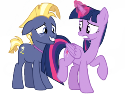 Size: 2048x1536 | Tagged: dead source, safe, edit, edited screencap, editor:lonely fanboy48, screencap, star tracker, twilight sparkle, alicorn, pony, g4, once upon a zeppelin, background removed, magic, not a vector, ship:twitracker, simple background, transparent background, twilight sparkle (alicorn)