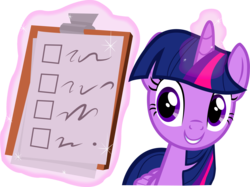 Size: 3277x2446 | Tagged: safe, artist:electrochoc, twilight sparkle, alicorn, pony, g4, testing testing 1-2-3, clipboard, cute, glowing horn, high res, horn, magic, simple background, smiling, telekinesis, transparent background, twiabetes, twilight sparkle (alicorn), vector